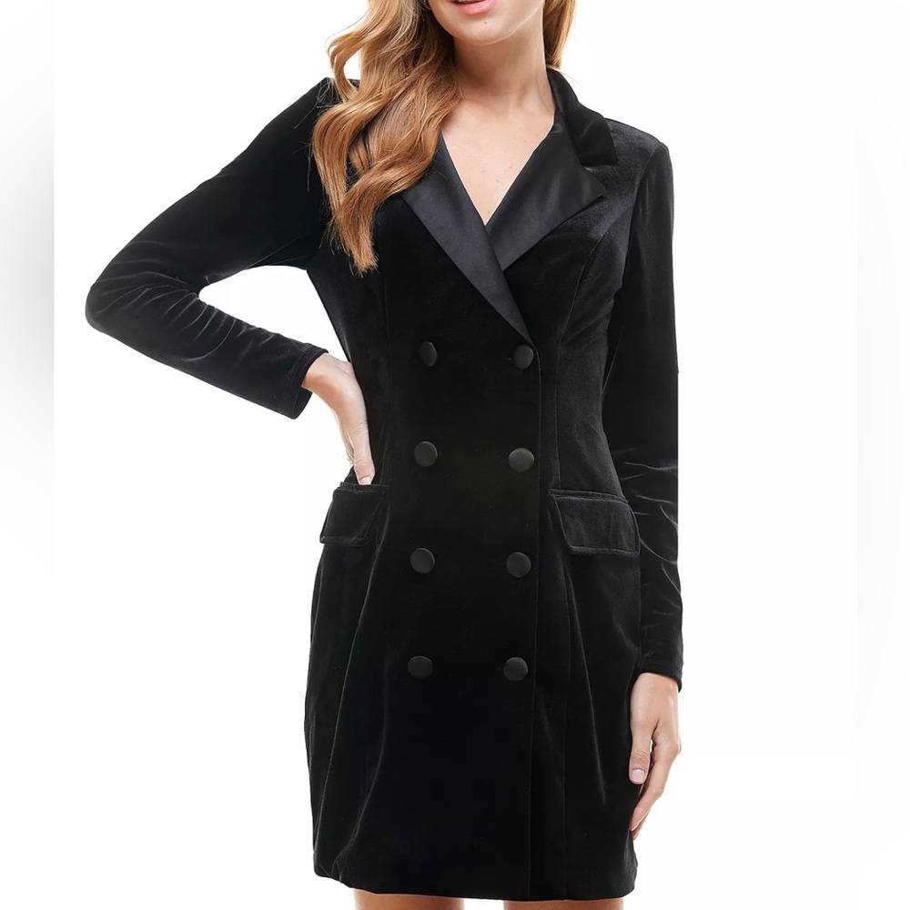 Black Velvet Tuxedo Dress